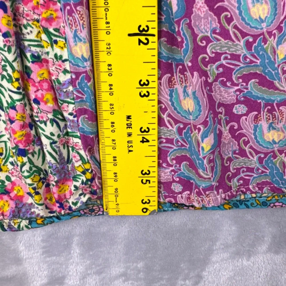 Natural Life Floral Patchwork Maxi Skirt Womens Medium Multicolor Boho Rayon